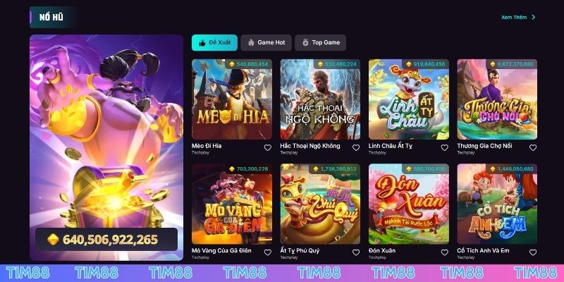 Kho game nổi bật khi giới thiệu về chúng tôi TIM88